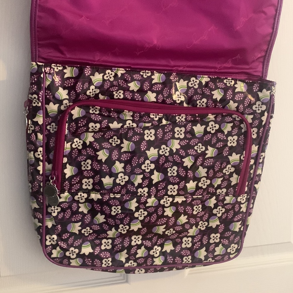Vera Bradley Frills Plum Petals Messenger Bag - Picture 7 of 10